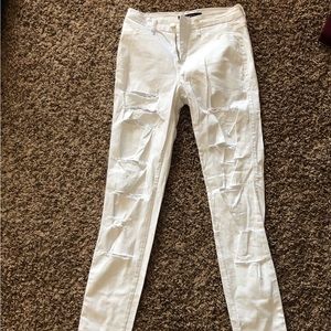 Fashionnova white ripped jeans